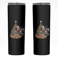 Outlaw Cowboy On Skeleton Horse Skinny Tumbler Dark Western Christmas - Wonder Print Shop