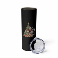 Outlaw Cowboy On Skeleton Horse Skinny Tumbler Dark Western Christmas - Wonder Print Shop