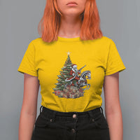 Outlaw Cowboy On Skeleton Horse T Shirt For Women Dark Western Christmas - Wonder Print Shop