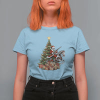 Outlaw Cowboy On Skeleton Horse T Shirt For Women Dark Western Christmas - Wonder Print Shop