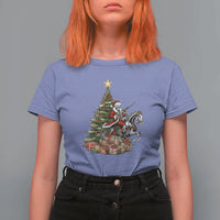 Outlaw Cowboy On Skeleton Horse T Shirt For Women Dark Western Christmas - Wonder Print Shop