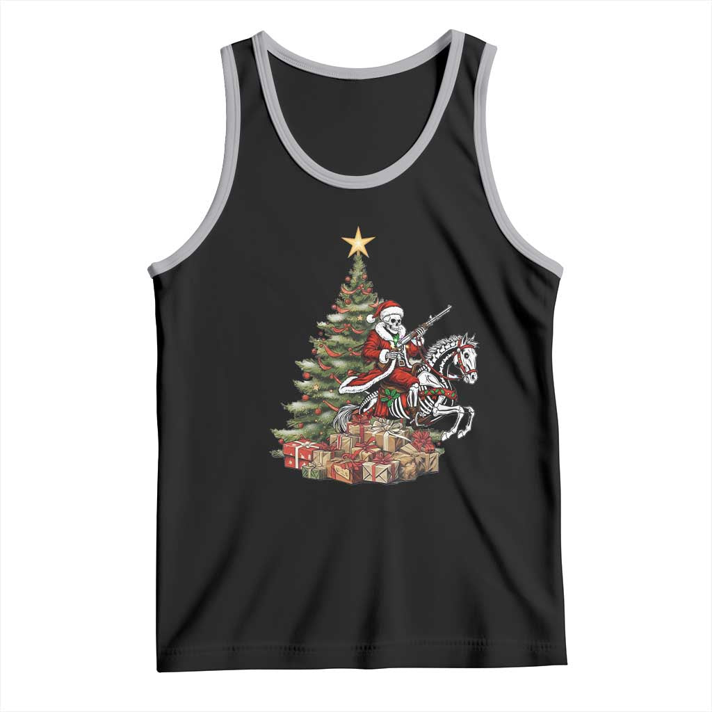 Outlaw Cowboy On Skeleton Horse Tank Top Dark Western Christmas - Wonder Print Shop