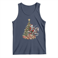 Outlaw Cowboy On Skeleton Horse Tank Top Dark Western Christmas - Wonder Print Shop