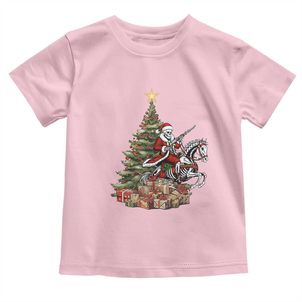 Outlaw Cowboy On Skeleton Horse Toddler T Shirt Dark Western Christmas - Wonder Print Shop