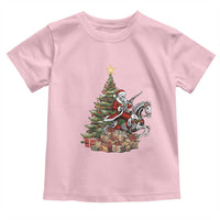 Outlaw Cowboy On Skeleton Horse Toddler T Shirt Dark Western Christmas - Wonder Print Shop
