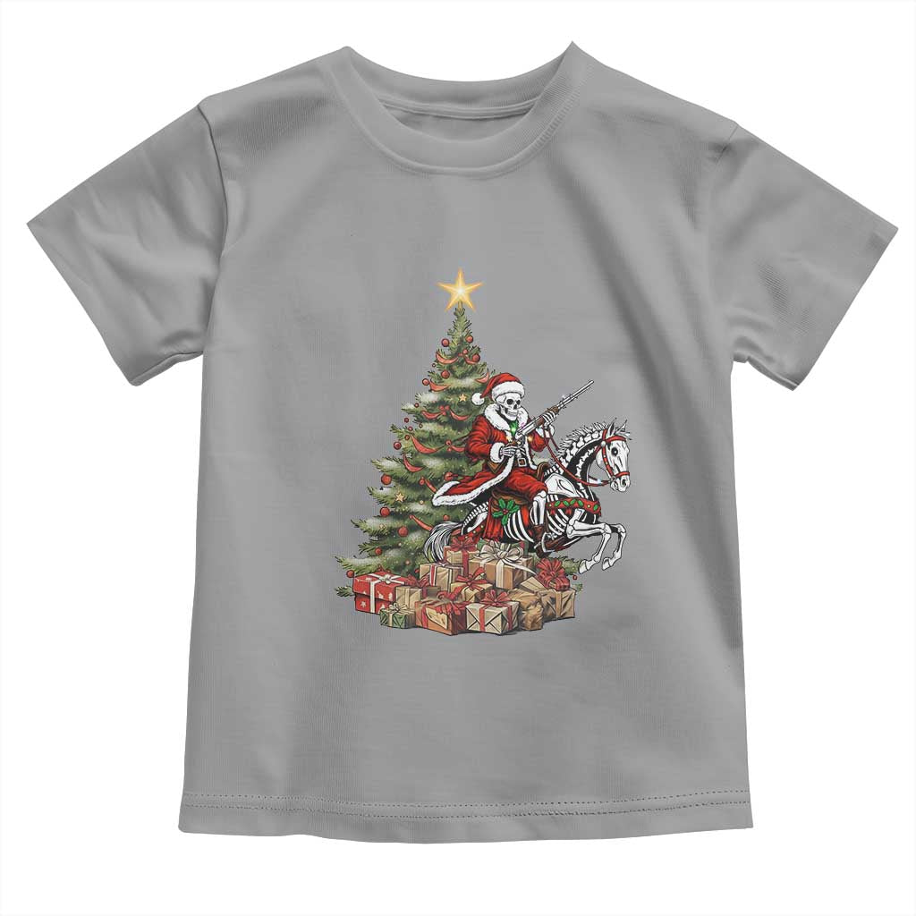 Outlaw Cowboy On Skeleton Horse Toddler T Shirt Dark Western Christmas - Wonder Print Shop