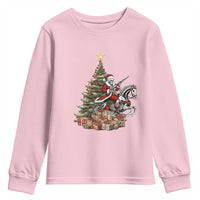 Outlaw Cowboy On Skeleton Horse Youth Sweatshirt Dark Western Christmas - Wonder Print Shop