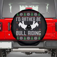 Id Rather Be Bull Riding Spare Tire Cover Rodeo Bull Rider Ugly Christmas Gift - Wonder Print Shop