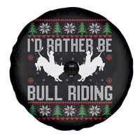 Id Rather Be Bull Riding Spare Tire Cover Rodeo Bull Rider Ugly Christmas Gift - Wonder Print Shop