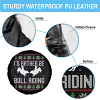 Id Rather Be Bull Riding Spare Tire Cover Rodeo Bull Rider Ugly Christmas Gift - Wonder Print Shop