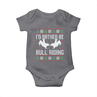 Id Rather Be Bull Riding Baby Onesie Rodeo Bull Rider Ugly Christmas Gift - Wonder Print Shop