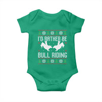 Id Rather Be Bull Riding Baby Onesie Rodeo Bull Rider Ugly Christmas Gift - Wonder Print Shop