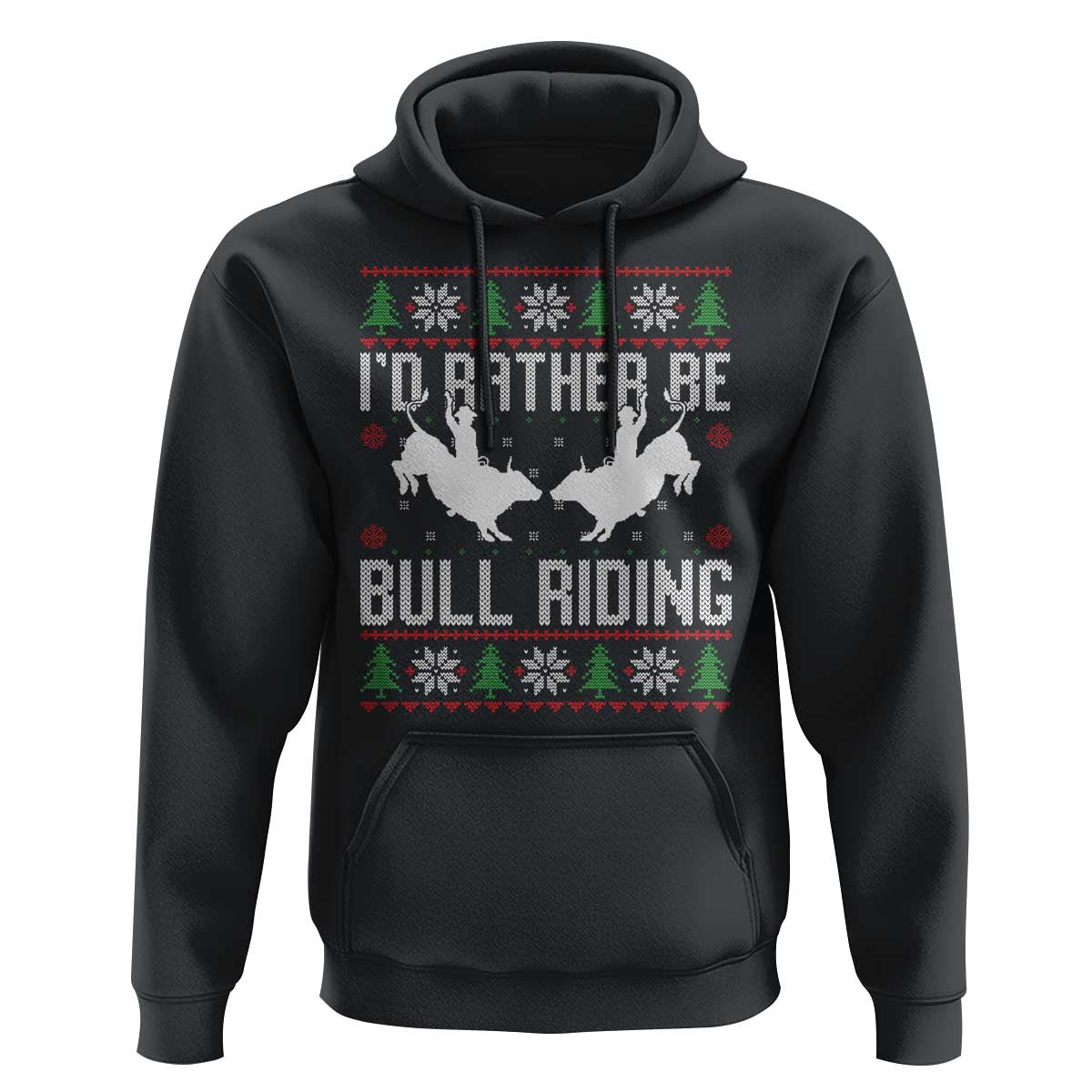 Id Rather Be Bull Riding Hoodie Rodeo Bull Rider Ugly Christmas Gift - Wonder Print Shop