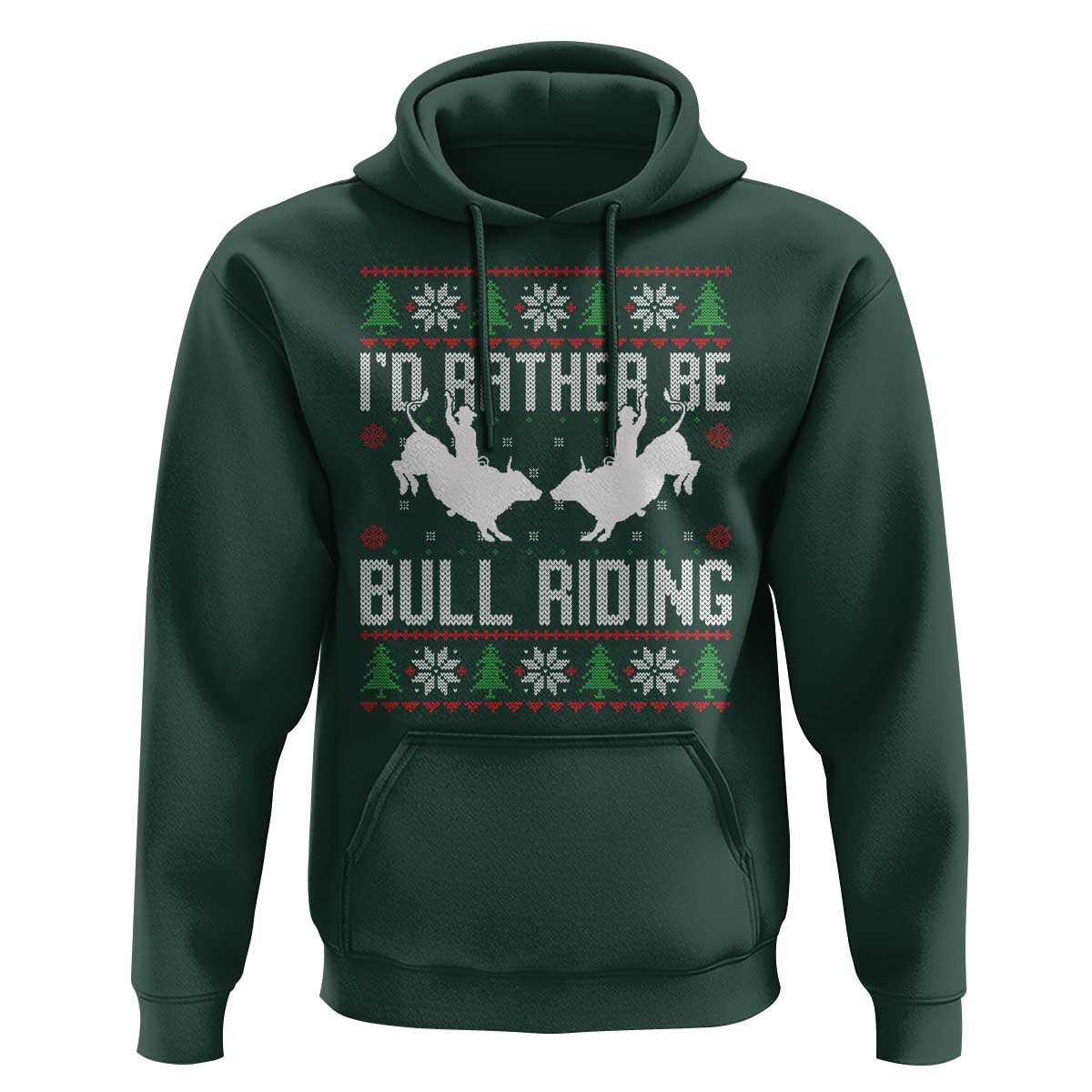 Id Rather Be Bull Riding Hoodie Rodeo Bull Rider Ugly Christmas Gift - Wonder Print Shop