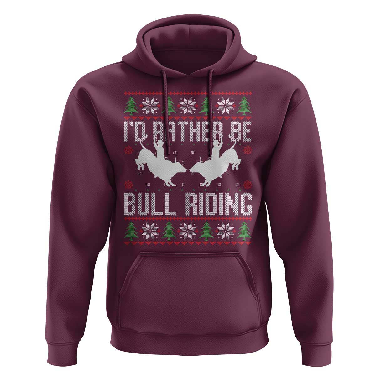 Id Rather Be Bull Riding Hoodie Rodeo Bull Rider Ugly Christmas Gift - Wonder Print Shop