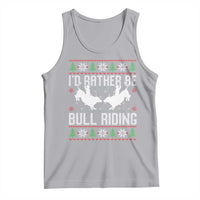 Id Rather Be Bull Riding Tank Top Rodeo Bull Rider Ugly Christmas Gift - Wonder Print Shop