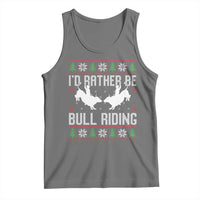 Id Rather Be Bull Riding Tank Top Rodeo Bull Rider Ugly Christmas Gift - Wonder Print Shop
