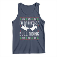 Id Rather Be Bull Riding Tank Top Rodeo Bull Rider Ugly Christmas Gift - Wonder Print Shop