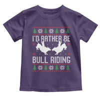 Id Rather Be Bull Riding Toddler T Shirt Rodeo Bull Rider Ugly Christmas Gift - Wonder Print Shop