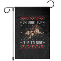 Western Bull Riding Ugly Christmas Garden Flag Oh What Fun It Is To Ride - Wonder Print Shop