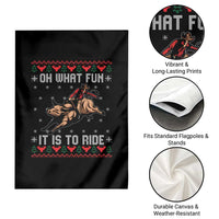 Western Bull Riding Ugly Christmas Garden Flag Oh What Fun It Is To Ride - Wonder Print Shop