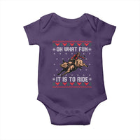 Western Bull Riding Ugly Christmas Baby Onesie Oh What Fun It Is To Ride - Wonder Print Shop