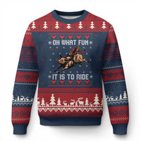 Western Bull Riding Ugly Xmas Ugly Christmas Sweater Oh What Fun It Is To Ride - Wonder Print Shop