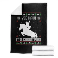 Yee Haw It Is Christmas Throw Blanket Funny Ugly Xmas Rodeo Gift For Cowgirl - Wonder Print Shop