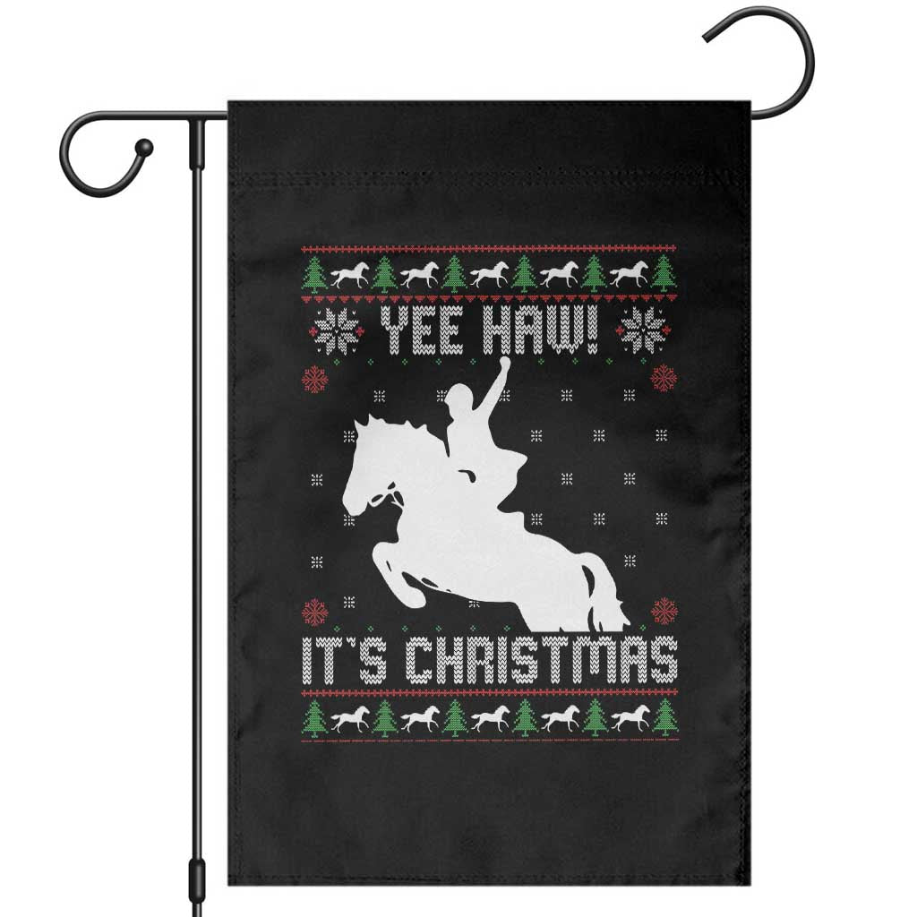 Yee Haw It Is Christmas Garden Flag Funny Ugly Xmas Rodeo Gift For Cowgirl - Wonder Print Shop