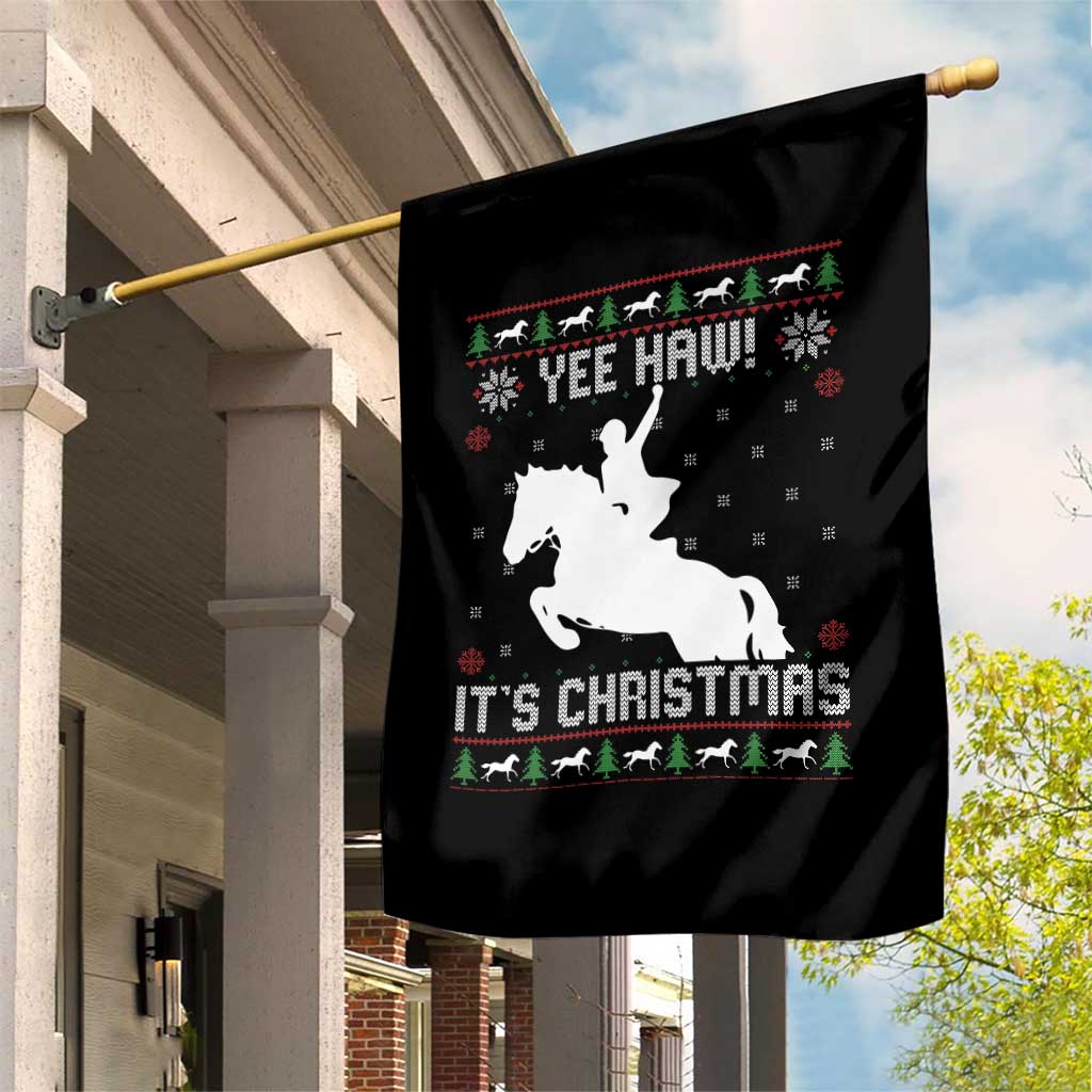 Yee Haw It Is Christmas Garden Flag Funny Ugly Xmas Rodeo Gift For Cowgirl - Wonder Print Shop