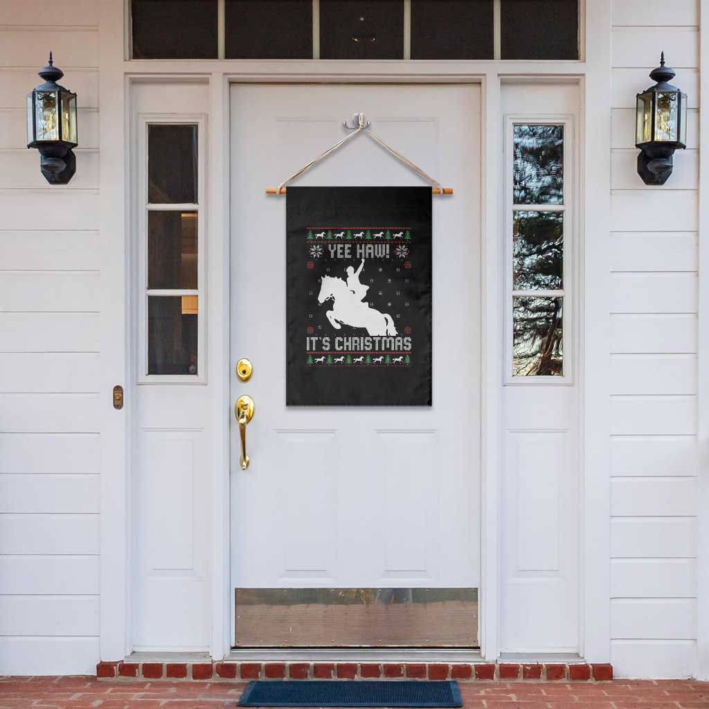 Yee Haw It Is Christmas Garden Flag Funny Ugly Xmas Rodeo Gift For Cowgirl - Wonder Print Shop