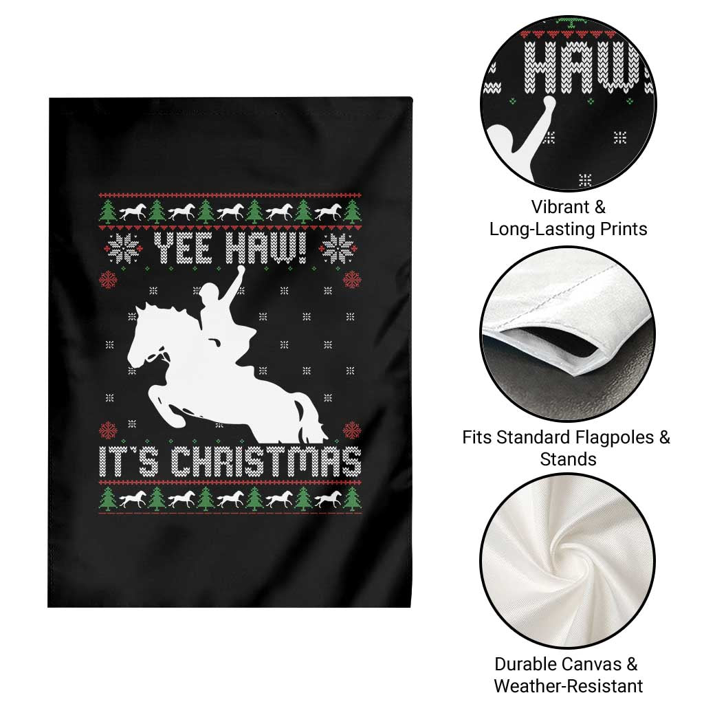 Yee Haw It Is Christmas Garden Flag Funny Ugly Xmas Rodeo Gift For Cowgirl - Wonder Print Shop