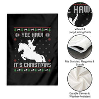 Yee Haw It Is Christmas Garden Flag Funny Ugly Xmas Rodeo Gift For Cowgirl - Wonder Print Shop