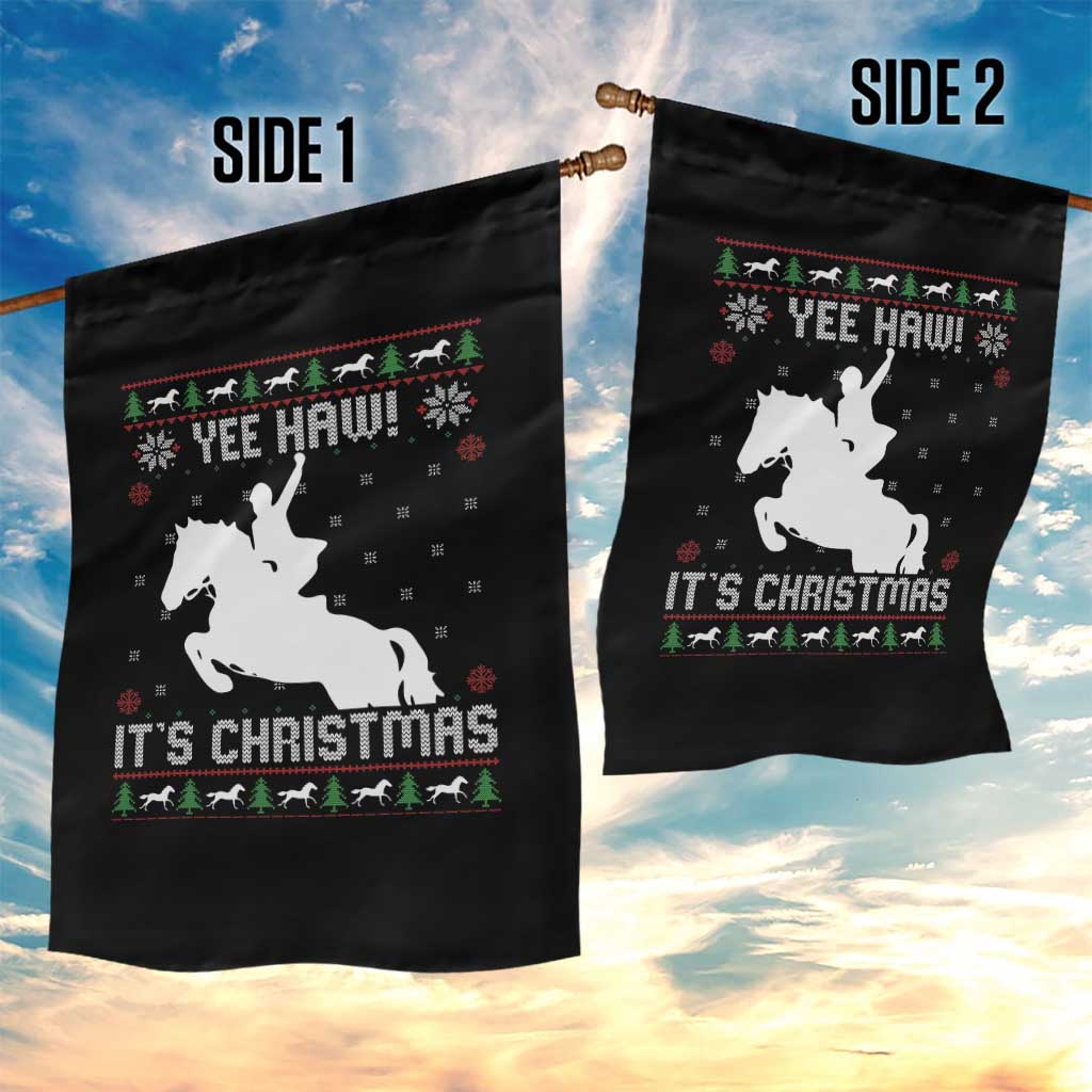 Yee Haw It Is Christmas Garden Flag Funny Ugly Xmas Rodeo Gift For Cowgirl - Wonder Print Shop