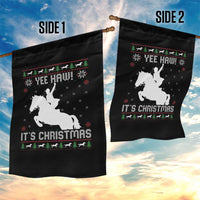 Yee Haw It Is Christmas Garden Flag Funny Ugly Xmas Rodeo Gift For Cowgirl - Wonder Print Shop