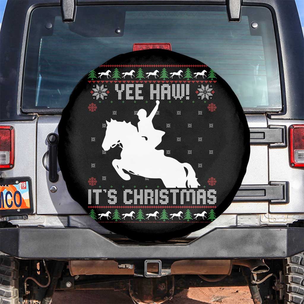 Yee Haw It Is Christmas Spare Tire Cover Funny Ugly Xmas Rodeo Gift For Cowgirl - Wonder Print Shop
