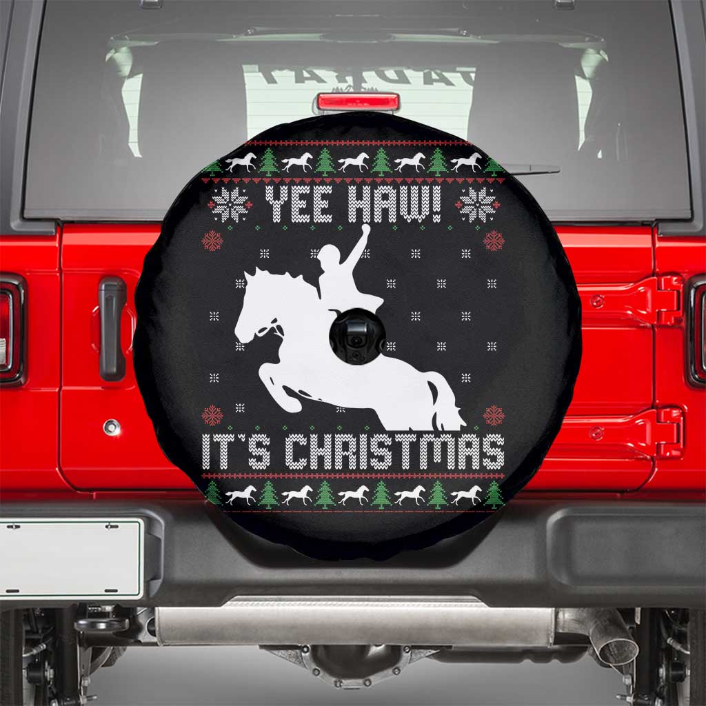 Yee Haw It Is Christmas Spare Tire Cover Funny Ugly Xmas Rodeo Gift For Cowgirl - Wonder Print Shop