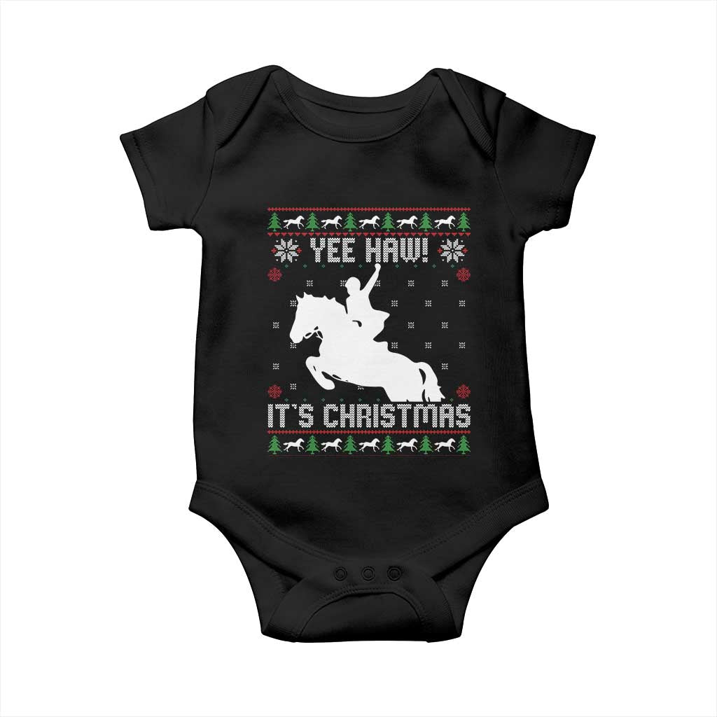 Yee Haw It Is Christmas Baby Onesie Funny Ugly Xmas Rodeo Gift For Cowgirl - Wonder Print Shop