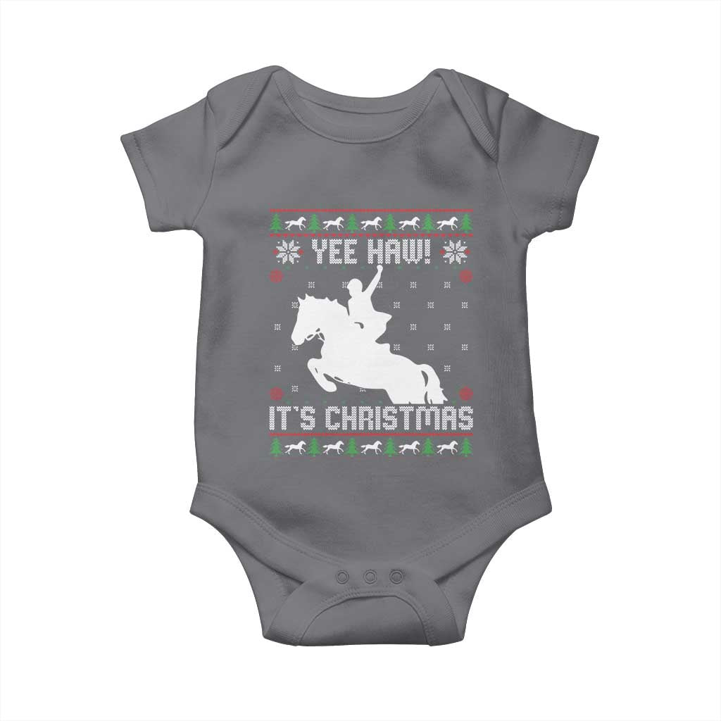 Yee Haw It Is Christmas Baby Onesie Funny Ugly Xmas Rodeo Gift For Cowgirl - Wonder Print Shop