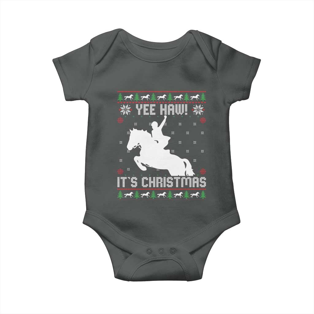 Yee Haw It Is Christmas Baby Onesie Funny Ugly Xmas Rodeo Gift For Cowgirl - Wonder Print Shop