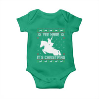 Yee Haw It Is Christmas Baby Onesie Funny Ugly Xmas Rodeo Gift For Cowgirl - Wonder Print Shop
