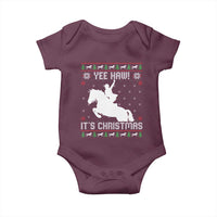 Yee Haw It Is Christmas Baby Onesie Funny Ugly Xmas Rodeo Gift For Cowgirl - Wonder Print Shop