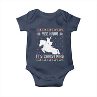 Yee Haw It Is Christmas Baby Onesie Funny Ugly Xmas Rodeo Gift For Cowgirl - Wonder Print Shop