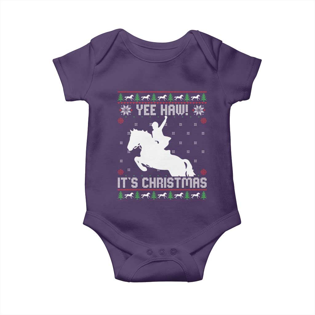 Yee Haw It Is Christmas Baby Onesie Funny Ugly Xmas Rodeo Gift For Cowgirl - Wonder Print Shop