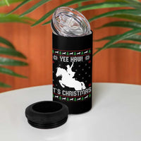 Yee Haw It Is Christmas 4 in 1 Can Cooler Tumbler Funny Ugly Xmas Rodeo Gift For Cowgirl - Wonder Print Shop