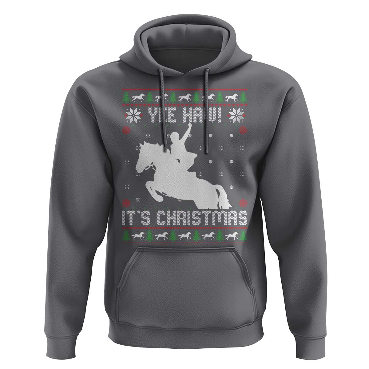 Yee Haw It Is Christmas Hoodie Funny Ugly Xmas Rodeo Gift For Cowgirl - Wonder Print Shop