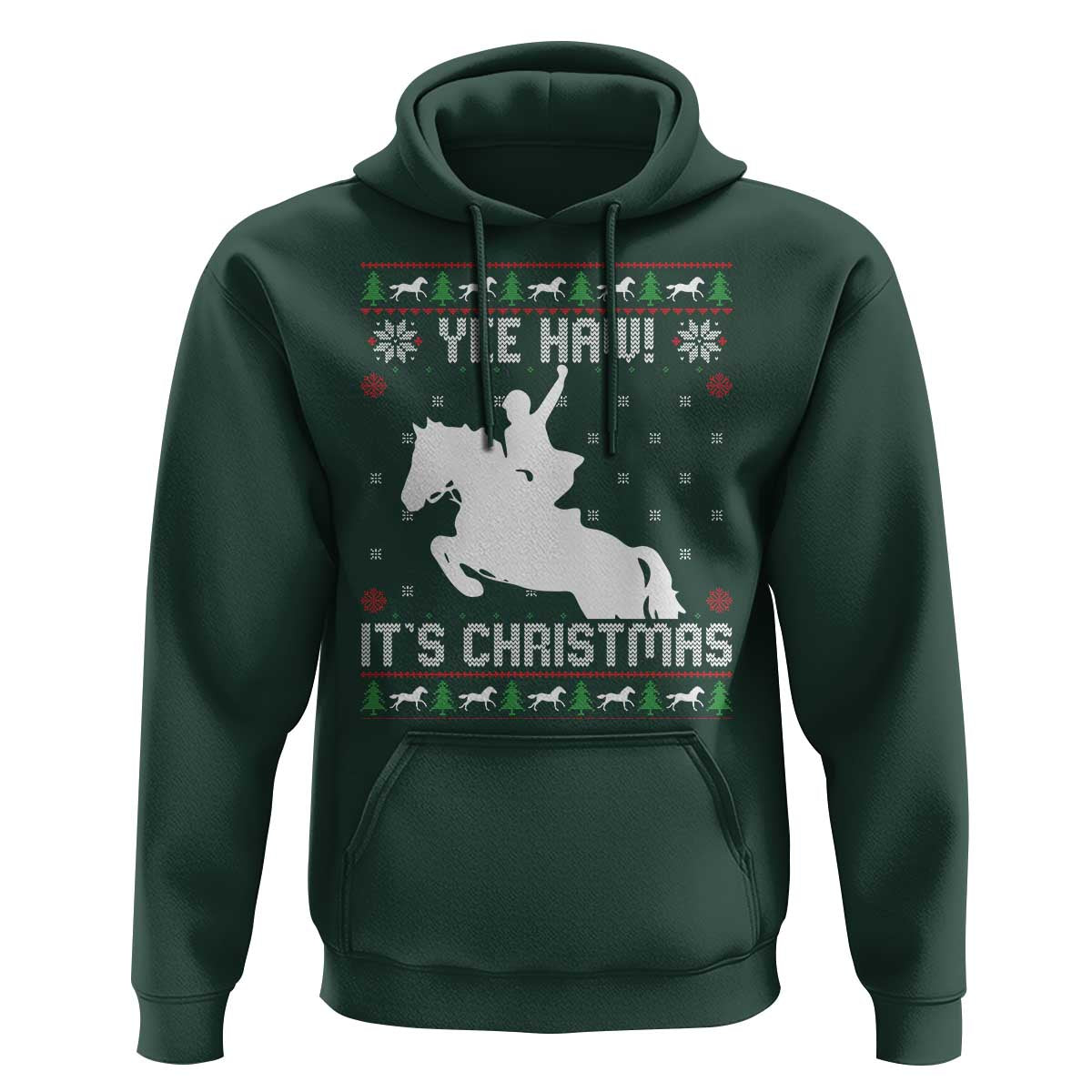 Yee Haw It Is Christmas Hoodie Funny Ugly Xmas Rodeo Gift For Cowgirl - Wonder Print Shop