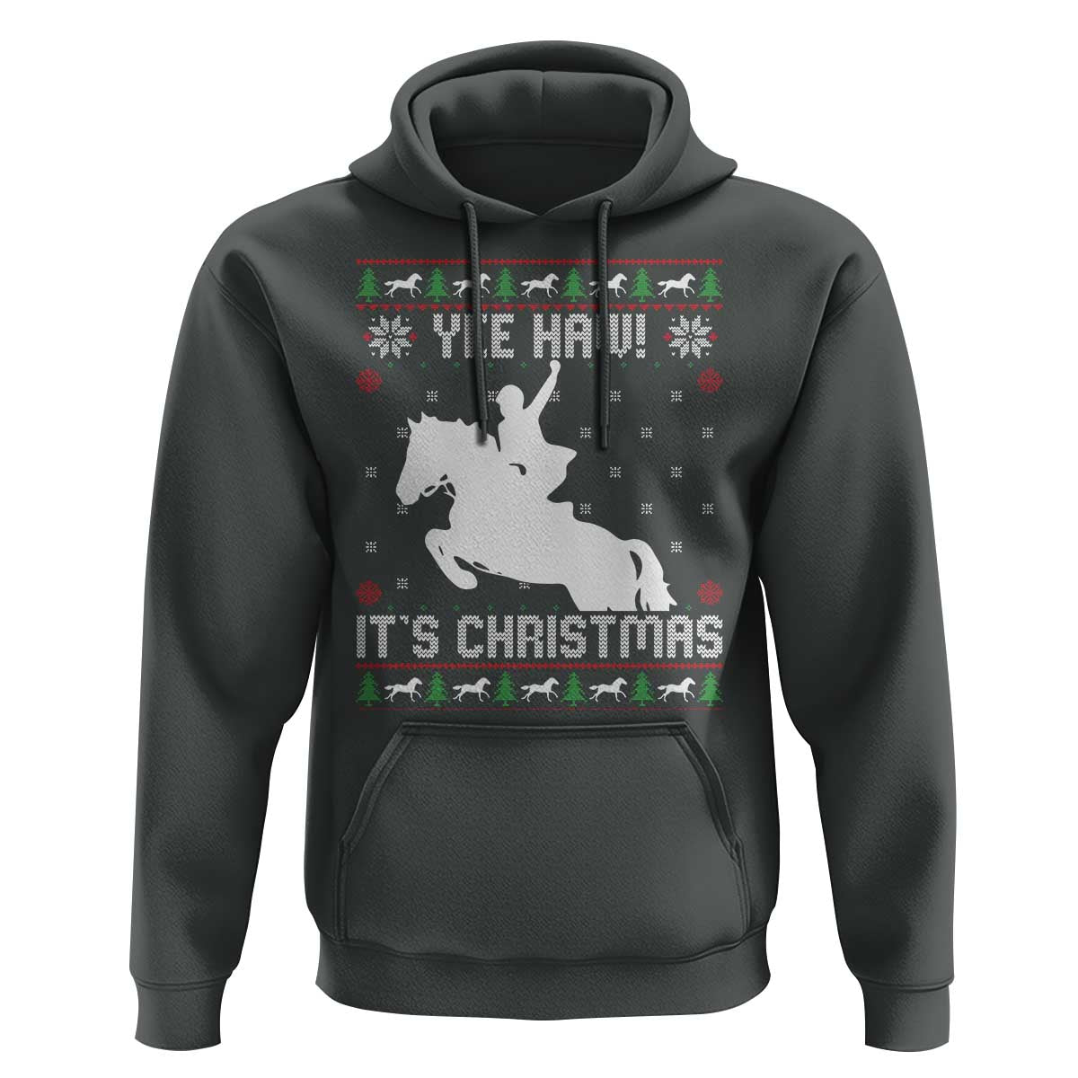 Yee Haw It Is Christmas Hoodie Funny Ugly Xmas Rodeo Gift For Cowgirl - Wonder Print Shop