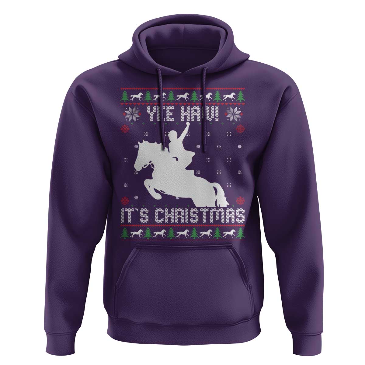 Yee Haw It Is Christmas Hoodie Funny Ugly Xmas Rodeo Gift For Cowgirl - Wonder Print Shop