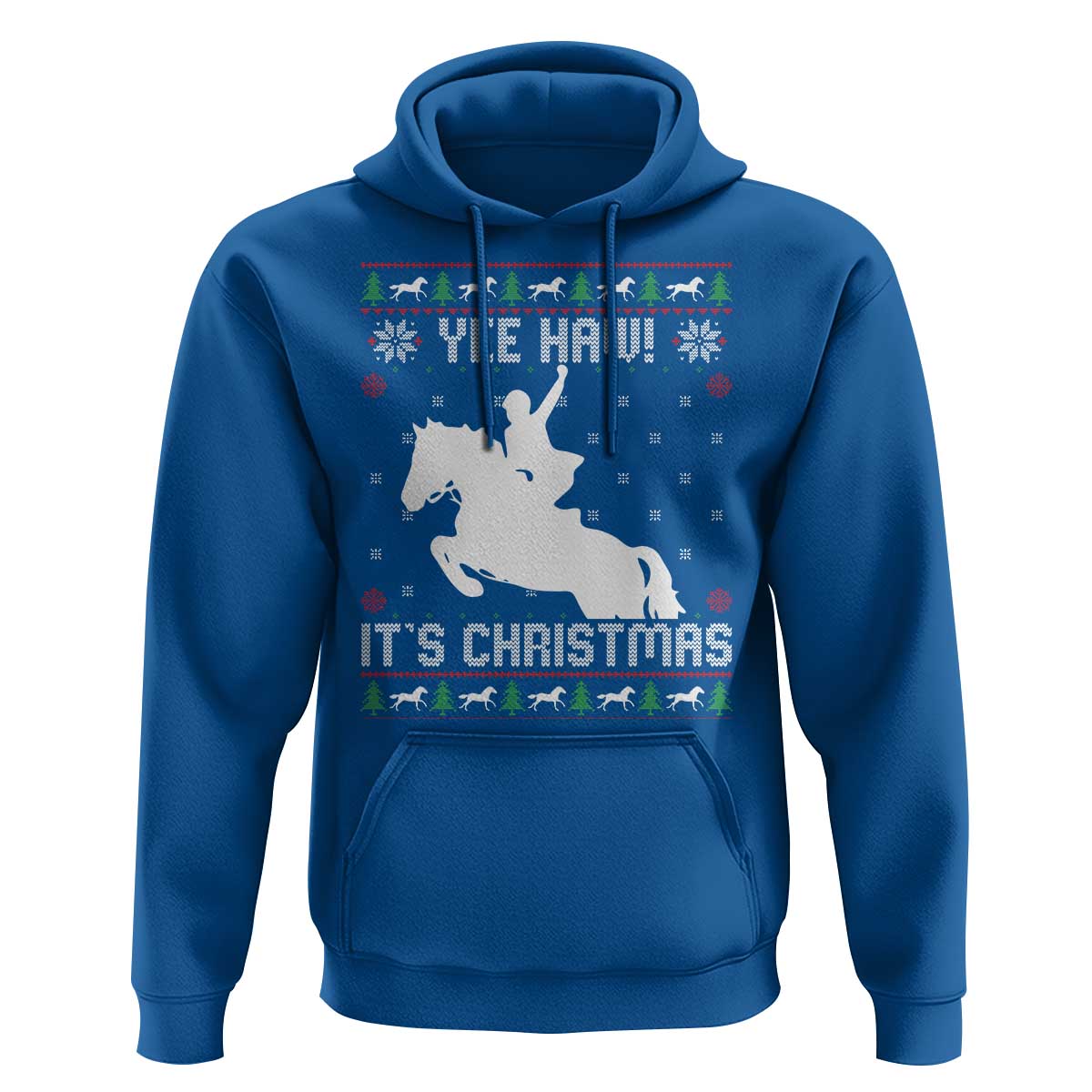 Yee Haw It Is Christmas Hoodie Funny Ugly Xmas Rodeo Gift For Cowgirl - Wonder Print Shop